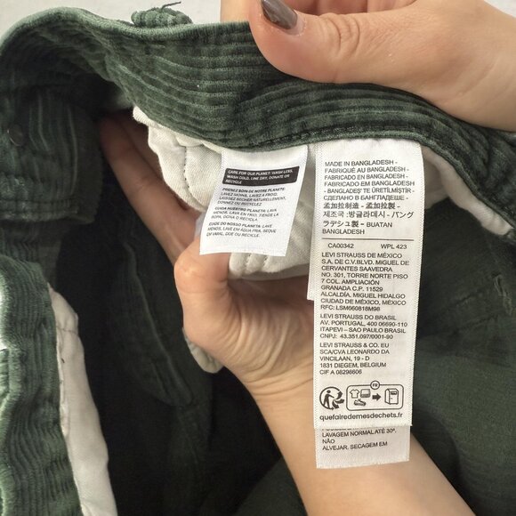 Levi's Corduroy Carpenter Pants Mens 38x32 Green Workwear Utility 55849-0055 - Picture 10 of 13